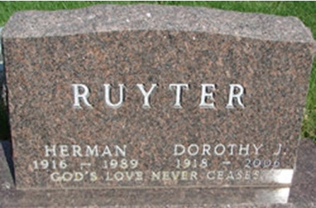 Grafsteen van Herman RUYTER (1916-1989)